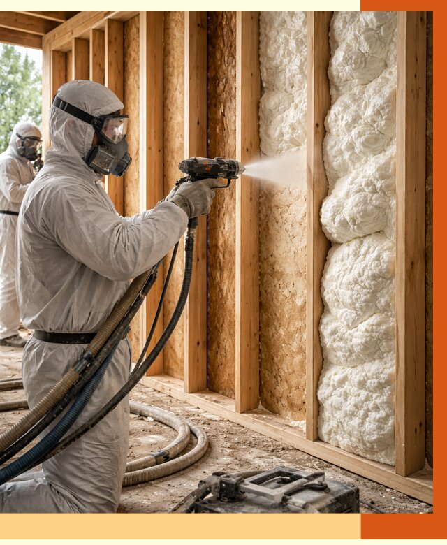 Утепление каркасного дома ППУ в Усть-Илимске от 2912 руб./м2 — работа под ключ | ТепломастерСть