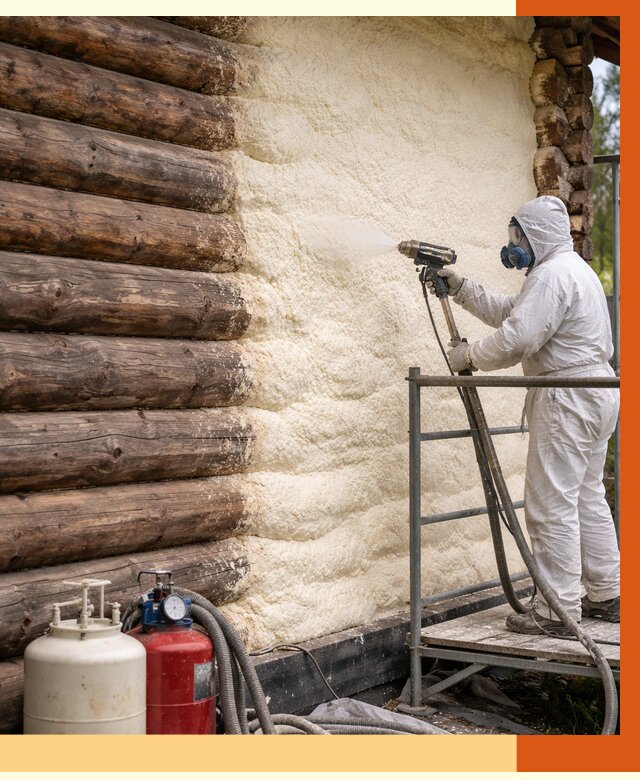 Утепление бревенчатого дома ППУ в Усть-Илимске под ключ от 6500 руб. | ТепломастерСть