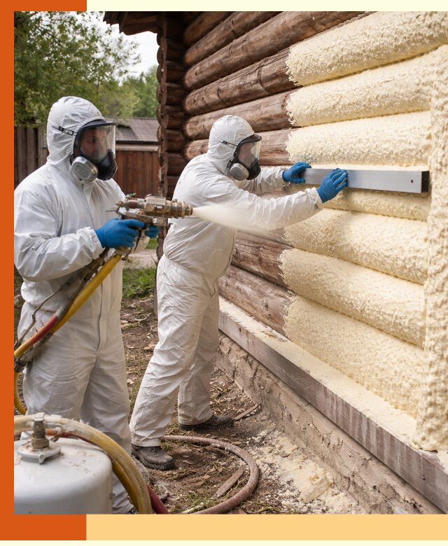 Утепление бревенчатого дома ППУ в Усть-Илимске эффективной изоляцией