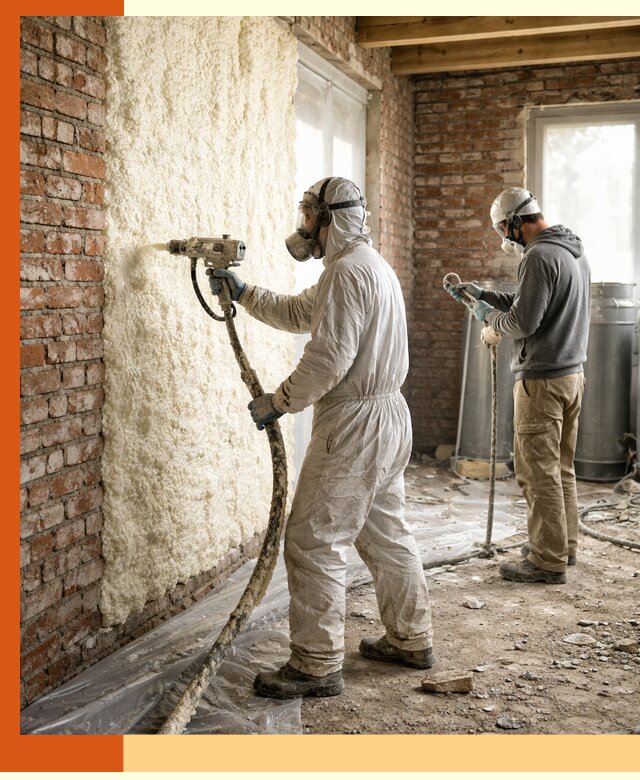 Утепление кирпичного дома пенополиуретаном в Усть-Илимске