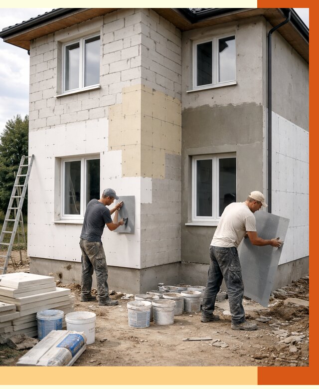 Утепление дома из газобетона в Усть-Илимске от 4368 руб./м² — заказать у ТепломастерСть