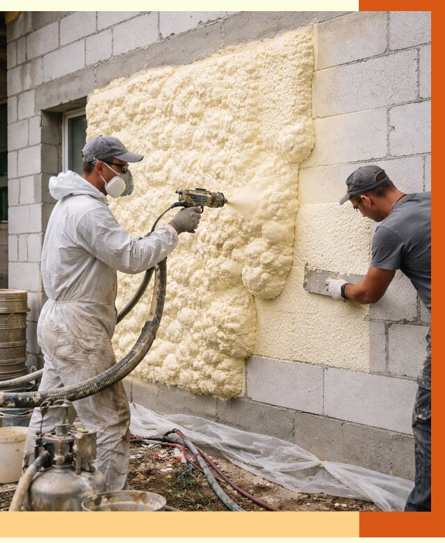 Утепление дома из газобетона ППУ в Усть-Илимске от 4992 руб./м² под ключ | ТепломастерСть