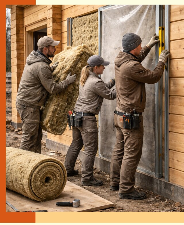 Утепление дома из двойного бруса в Усть-Илимске качественно и надёжно