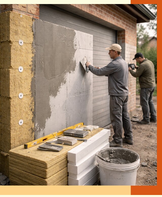 Утепление гаража снаружи в Усть-Илимске от 4368 руб. за м2 — наружное утепление под ключ | ТепломастерСть