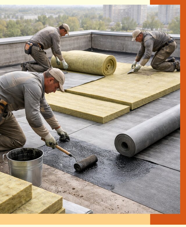 Утепление плоской крыши в Усть-Илимске от 7488 руб./м2 под ключ | ТепломастерСть