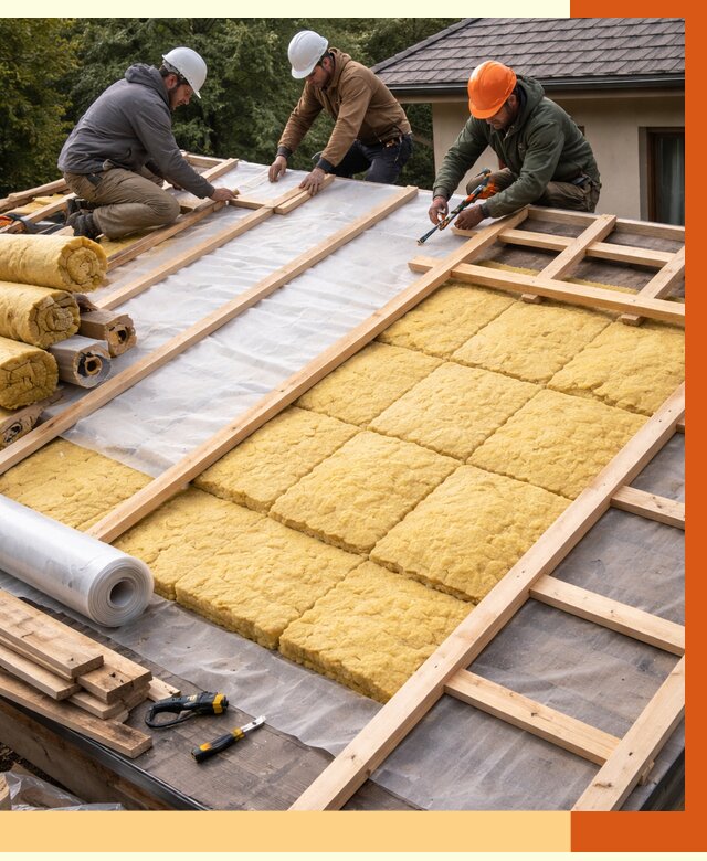 Утепление скатной крыши в Усть-Илимске от 1300 руб./м2 под ключ | ТепломастерСть