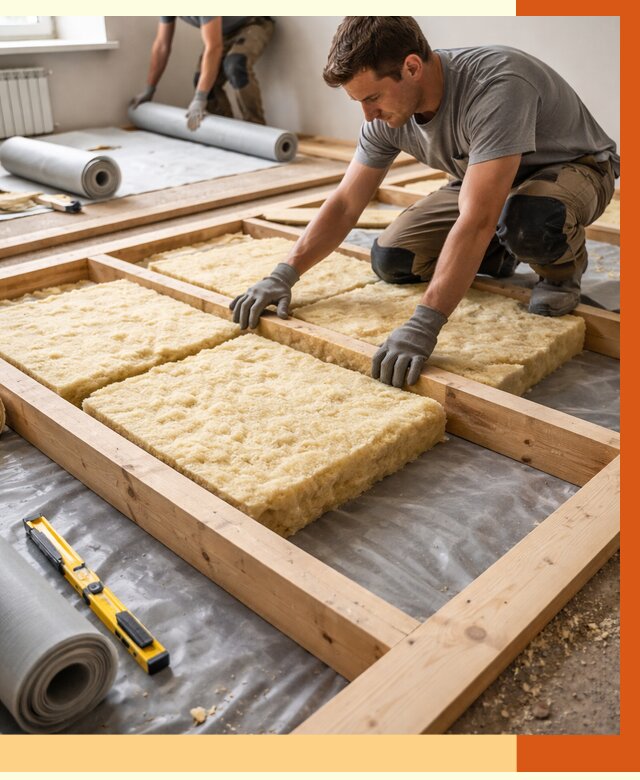 Утепление деревянного пола в Усть-Илимске от 1560 руб./м2 под ключ | ТепломастерСть