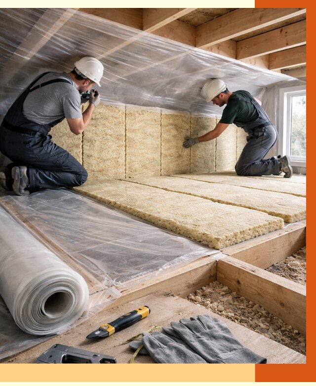 Утепление перекрытий в Усть-Илимске от 2964 руб/м2 — утепление межэтажных и чердачных | ТепломастерСть