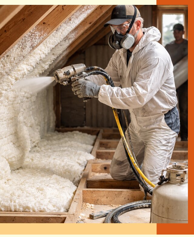 Утепление чердака ППУ в Усть-Илимске от 8965 руб./м2 — услуга под ключ | ТепломастерСть