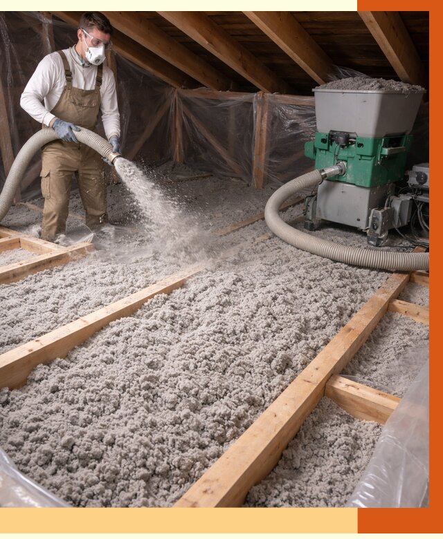 Утепление чердака эковатой в Усть-Илимске от 1508 руб/м2 — заказать у ТепломастерСть