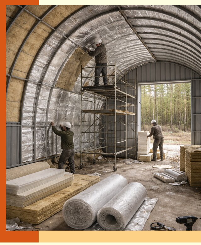 Утепление арочного ангара под ключ в Усть-Илимске