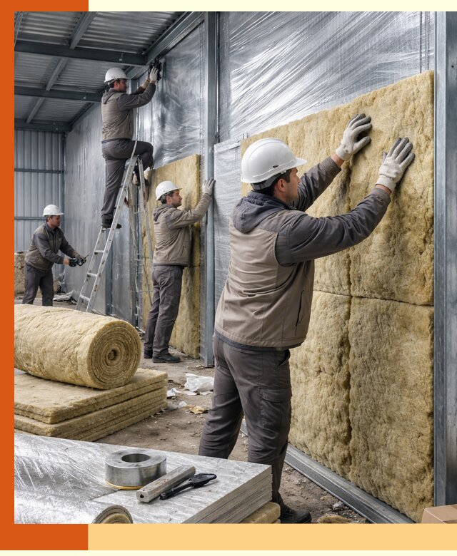 Утепление металлического склада в Усть-Илимске: теплоизоляция и герметизация