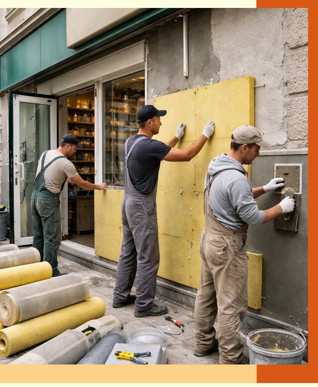 Утепление магазина в Усть-Илимске от 4680 руб/м2 — цена, стены и снаружи | ТепломастерСть