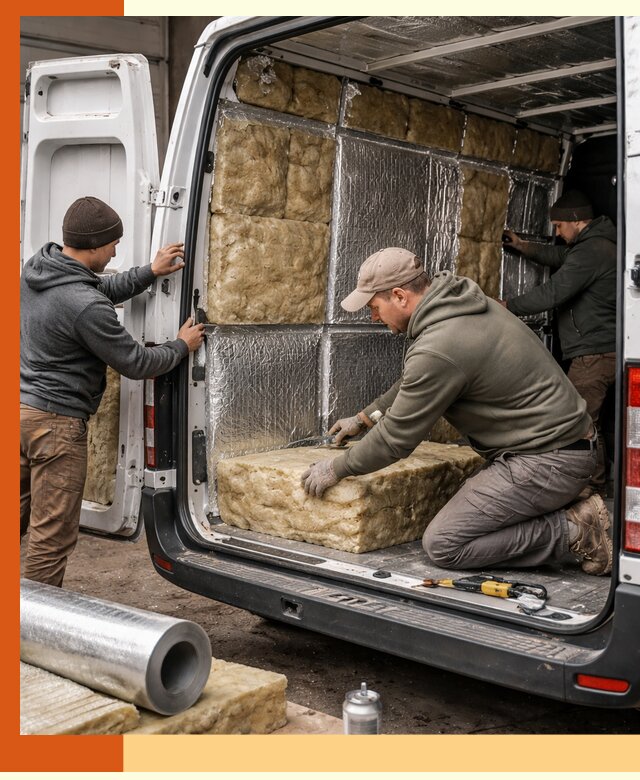 Утепление фургона в Усть-Илимске: профессиональная теплоизоляция и шумоизоляция