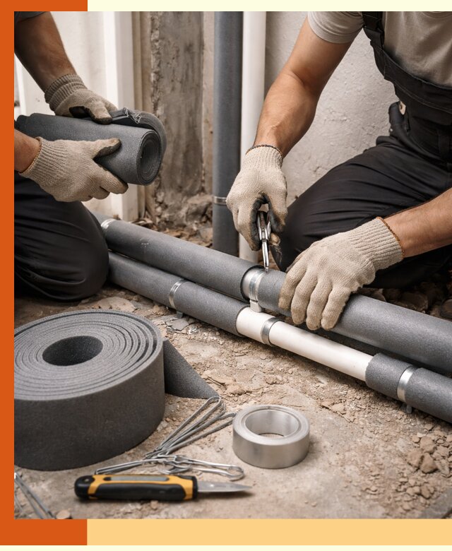 Утепление труб водоснабжения в Усть-Илимске — монтаж и защита сети