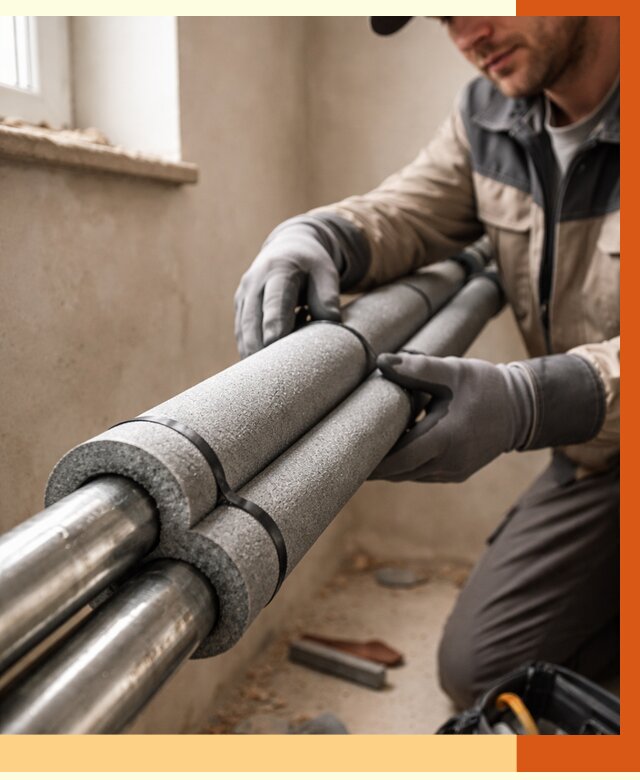 Утепление труб отопления в Усть-Илимске от 2964 руб. за м² — услуги под ключ | ТепломастерСть