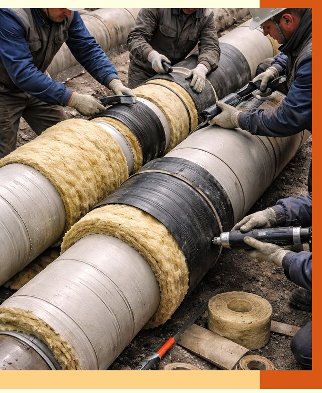 Утепление трубопровода в Усть-Илимске под ключ от 1924 руб. — надежно и выгодно | ТепломастерСть