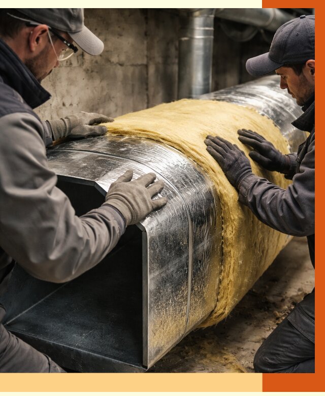 Утепление воздуховодов в Усть-Илимске от 4368 руб. — теплоизоляция вентиляции | ТепломастерСть