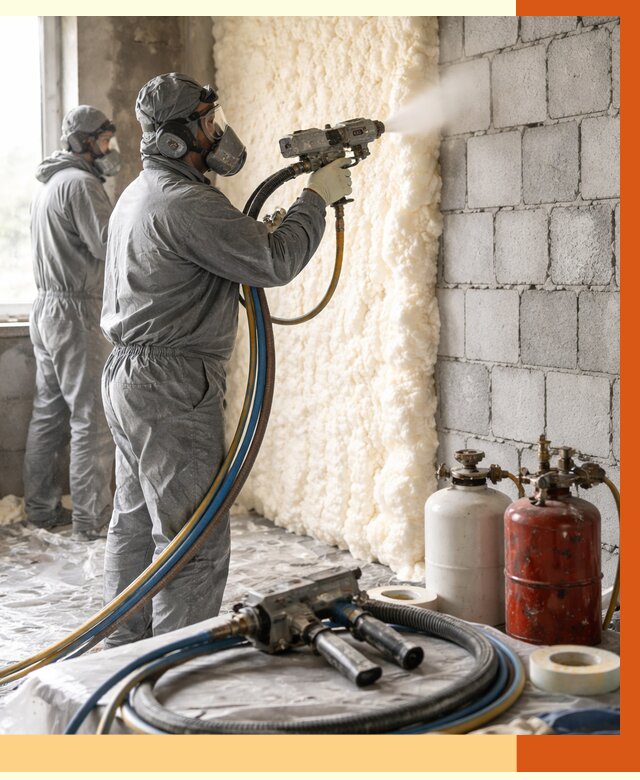 Утепление блочной стены ППУ в Усть-Илимске от 4420 руб./м² — ТепломастерСть