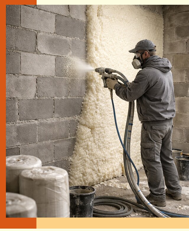 Утепление блочной стены ППУ в Усть-Илимске качественно и надёжно