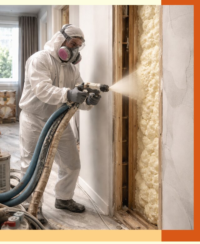 Межстеновое утепление ППУ в Усть-Илимске от 2860 руб/м2 — межстенное утепление под ключ | ТепломастерСть