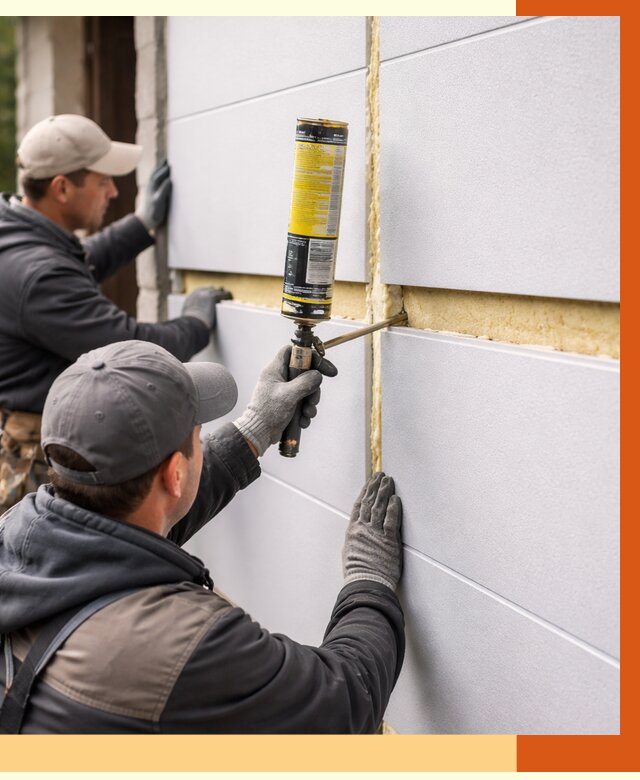 Утепление сэндвич панелей ППУ в Усть-Илимске от 4368 руб. за м2 | ТепломастерСть