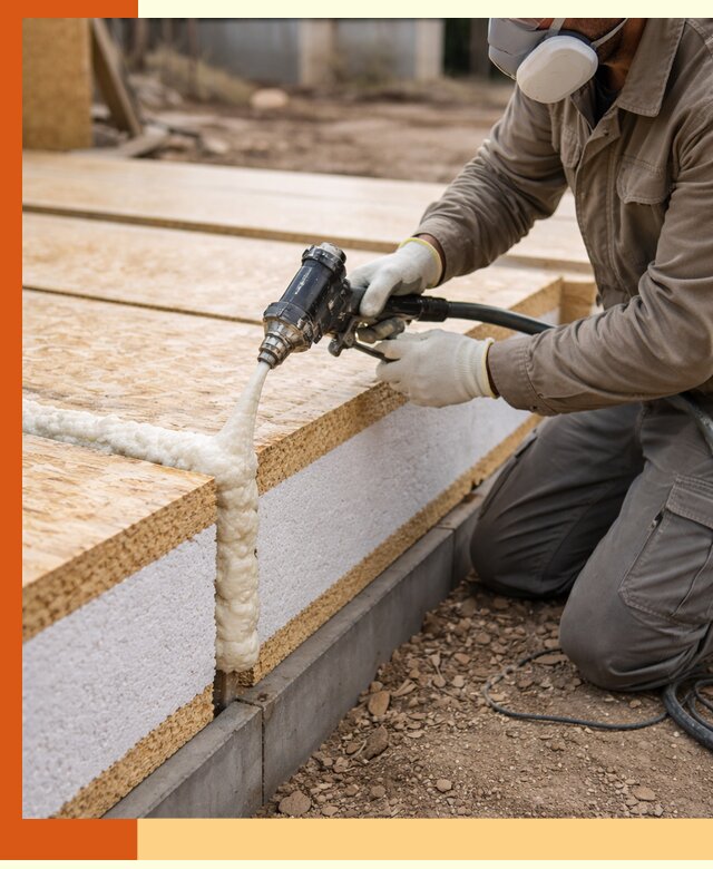 Утепление СИП-панелей пенополиуретаном (ППУ) в Усть-Илимске