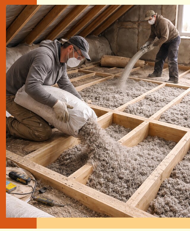 Заполнение полостей чердачного перекрытия в Усть-Илимске качественно и надёжно