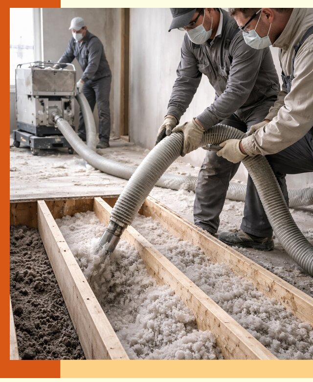 Заполнение полостей межэтажного перекрытия в Усть-Илимске эффективно и герметично