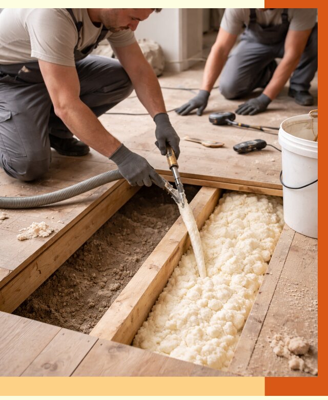 Заполнение пустот пола в Усть-Илимске от 2808 руб. — утепление пустот пола под ключ | ТепломастерСть