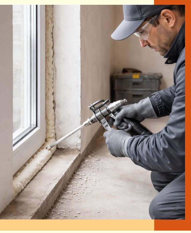 Герметизация стыков ППУ в Усть-Илимске от 1716 руб. за м2 — утепление примыканий под ключ | ТепломастерСть