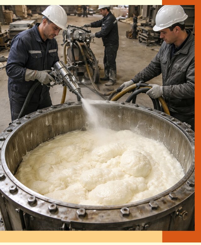 Заливка ППУ в емкости в Усть-Илимске от 7540 руб. — утепление емкости под ключ | ТепломастерСть