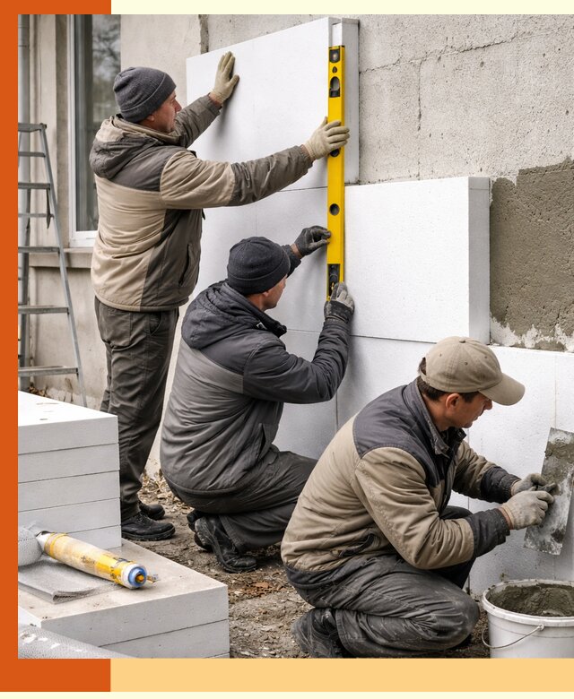 Утепление пенопластом наружных стен и фасадов в Усть-Илимске