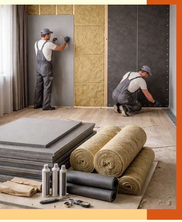 Шумоизоляция дома в Усть-Илимске от 4680 руб/м2 — комплексная звукоизоляция под ключ | ТепломастерСть