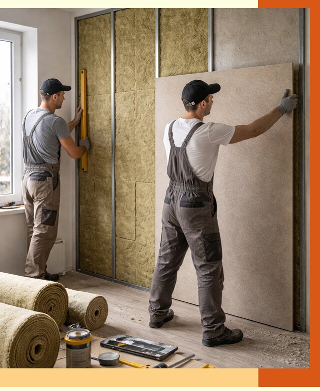 Шумоизоляция стен в Усть-Илимске от 4680 руб/м2 — звукоизоляция стен под ключ | ТепломастерСть