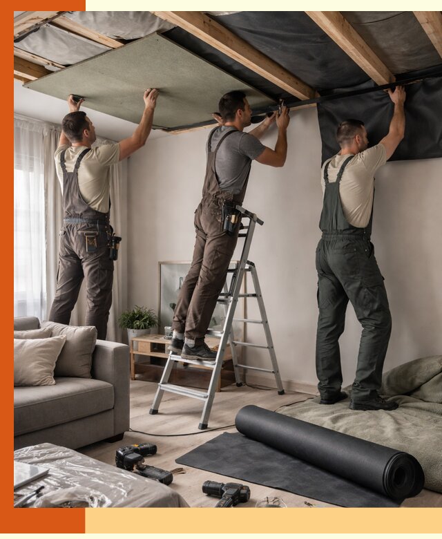 Шумоизоляция потолка в Усть-Илимске — профессиональное устранение шумов