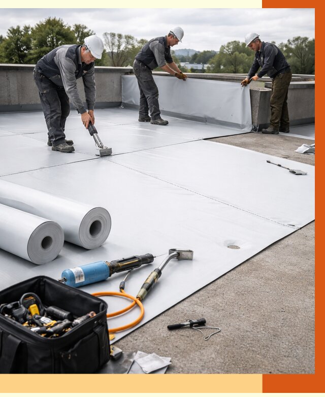 Гидроизоляция мембранной кровли в Усть-Илимске от 7800 руб./м² — профессионально | ТепломастерСть