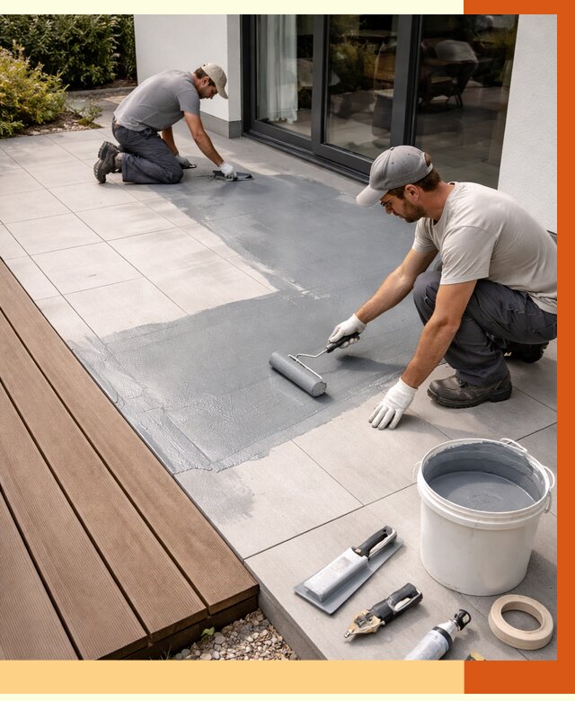 Гидроизоляция террасы в Усть-Илимске под ключ от 7800 руб./м² | ТепломастерСть