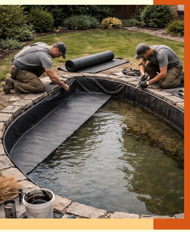 Гидроизоляция пруда в Усть-Илимске от 15600 руб. под ключ | ТепломастерСть профессионально