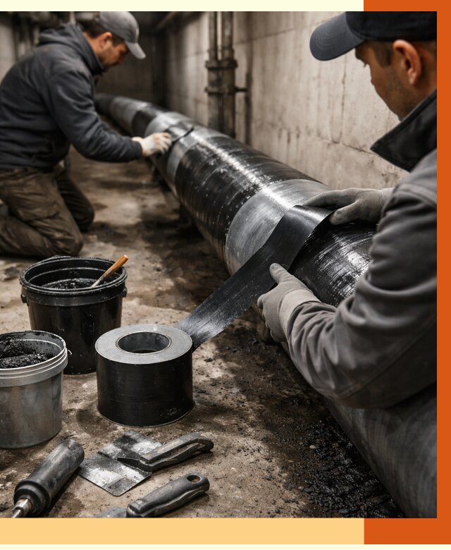 Гидроизоляция труб в Усть-Илимске от 2600 руб. — профессиональная герметизация | ТепломастерСть