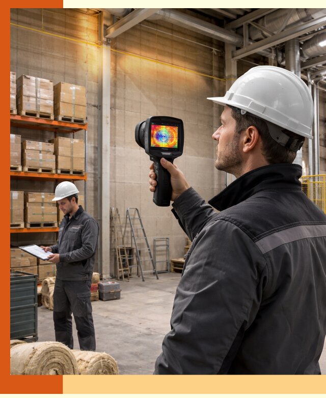 Тепловизионное обследование склада и выявление утечек в Усть-Илимске