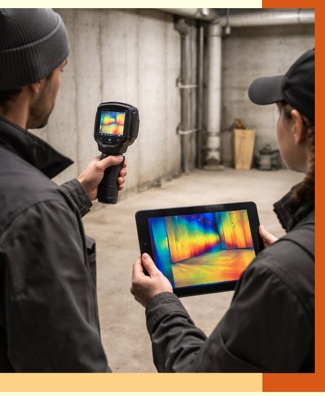 Тепловизионное обследование подвала в Усть-Илимске от 4680 руб. — проверка гидроизоляции | ТепломастерСть