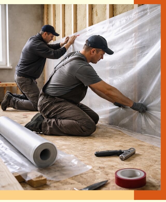 Монтаж пароизоляции в Усть-Илимске от 2600 руб. — установка и укладка под ключ | ТепломастерСть