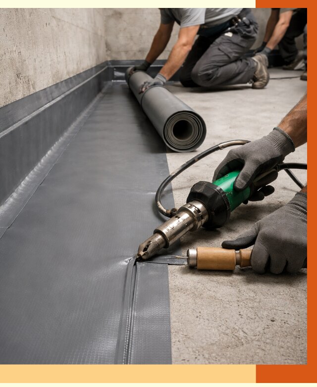 Монтаж гидроизоляционной мембраны в Усть-Илимске от 1035 руб/м2 | ТепломастерСть